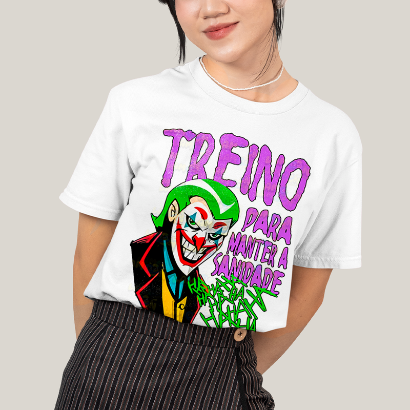 Camiseta Algodão Unissex T shirt- Treino Para Manter a Sanidade Coringa DC batman