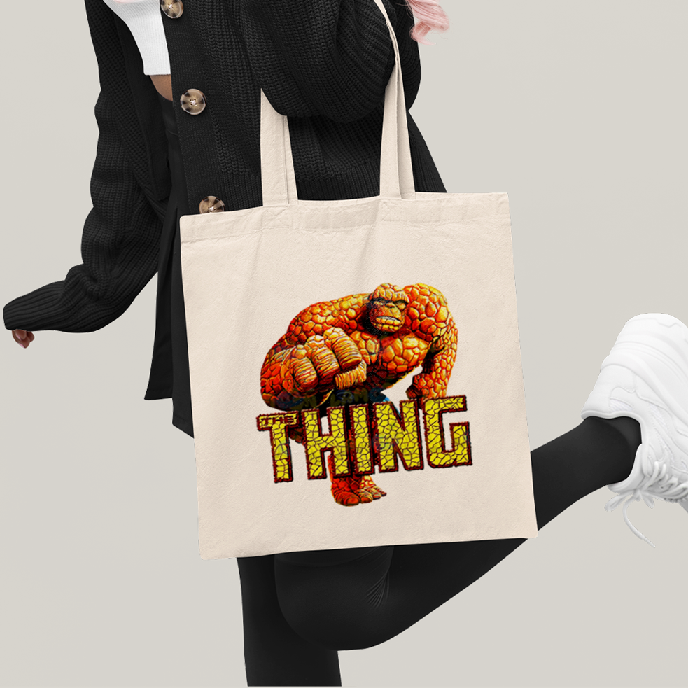 Sacola Ecobag Bolsa 38X40 Algodão- Quarteto Fantástico Thing Coisa