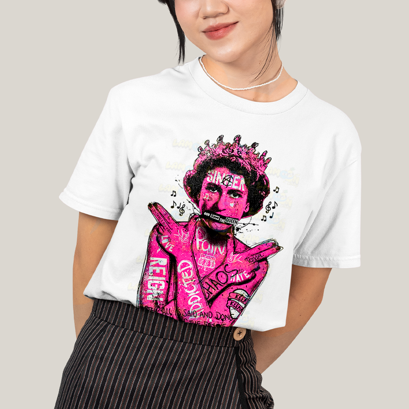 Camiseta Algodão Unissex T shirt - Sex Pistols God Save The Queen rosa pink