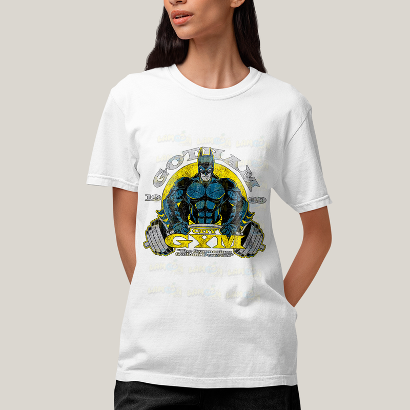 Camiseta Algodão Unissex T shirt Batman Gotham City Gym