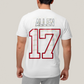 Camiseta Algodão Unissex T shirt -Josh Allen 17 Jogador de Futebol Americano FC