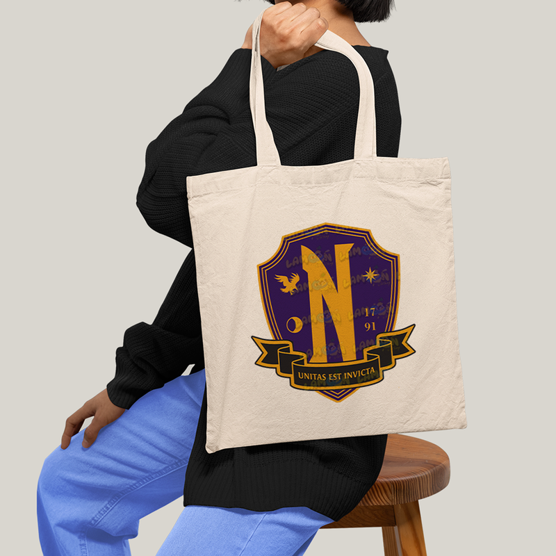 Sacola Ecobag Bolsa 38X40 Algodão- Wandinha Unitas Est Invicta