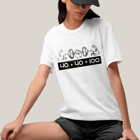 Camiseta Algodão Unissex T shirt Academia 40+40=100