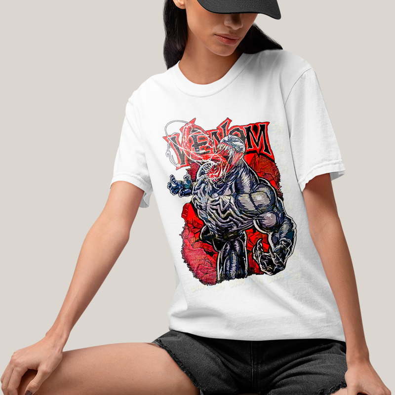 Camiseta Algodão Unissex T shirt Graphic Tee Venom Quadrinhos Marvel Homem Aranha
