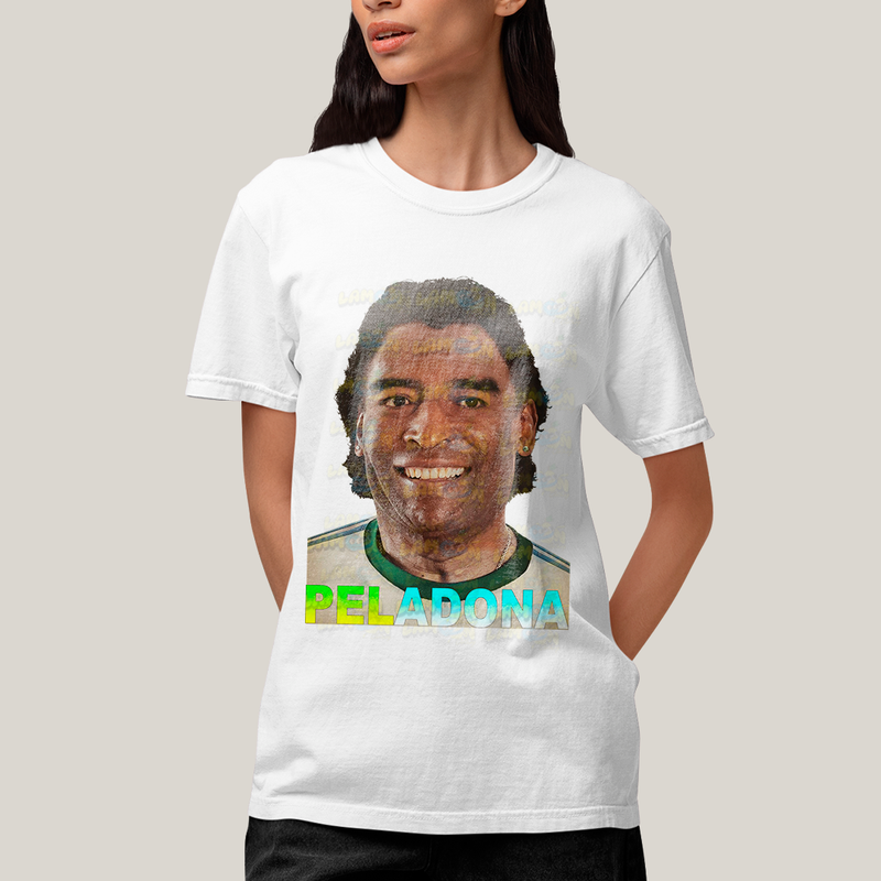 Camiseta Algodão Unissex T shirt - Pelé & Maradona Peladona Meme
