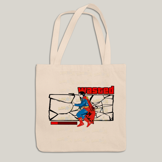 Sacola Ecobag Bolsa 38X40 Algodão- Superman Wasted
