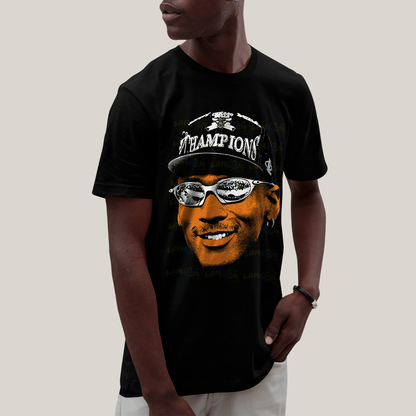 Camiseta Algodão Unissex T shirt GraphicTee Michael Jordan Jogador de Basquete