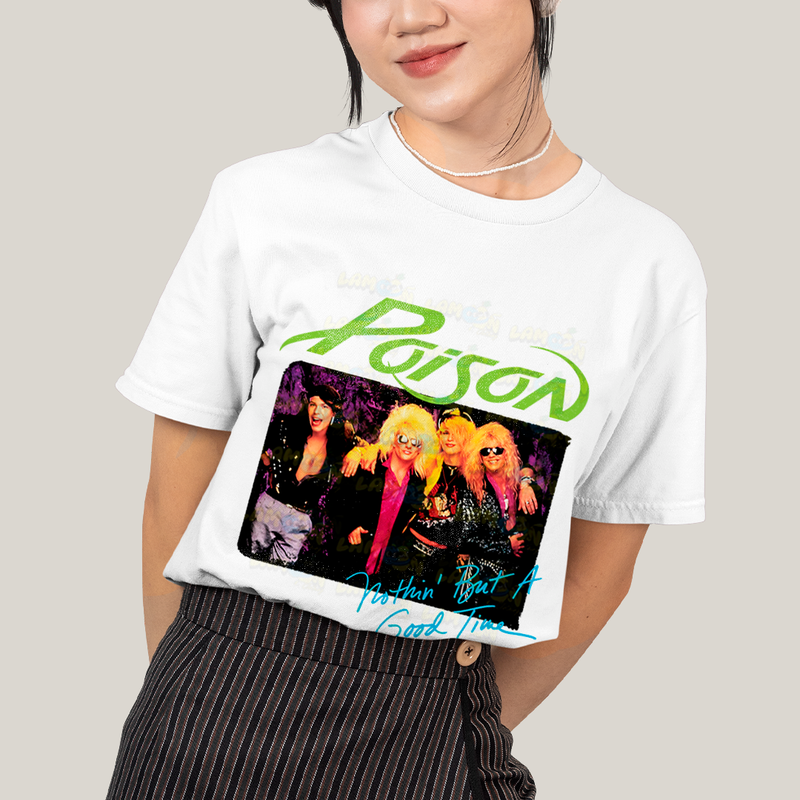 Camiseta Algodão Unissex T shirt- Poison Banda de Rock