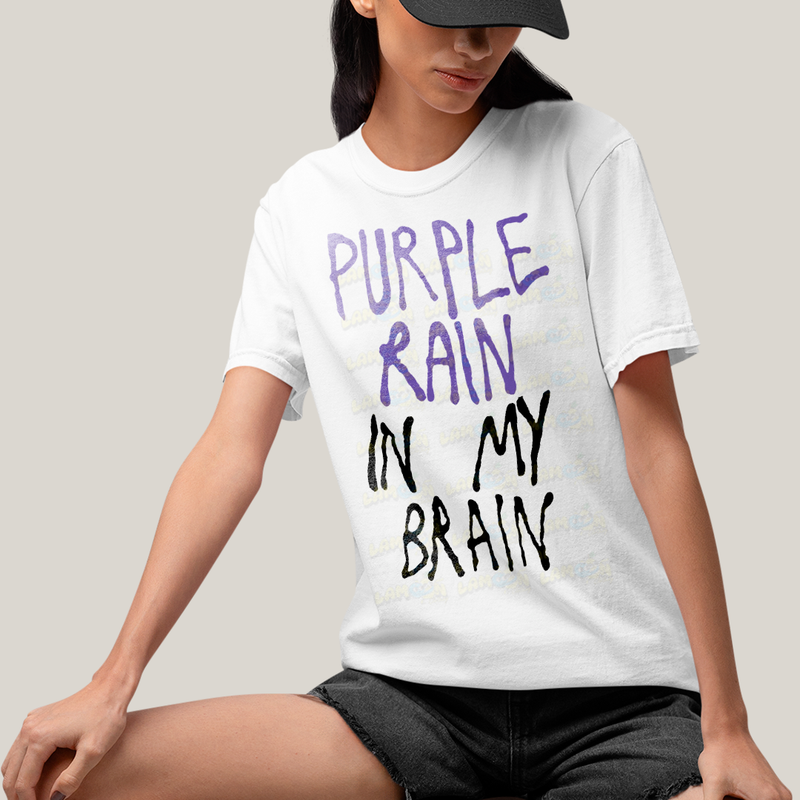 Camiseta Algodão Unissex Tshirt  Lady Gaga Purple Rain in My Brain