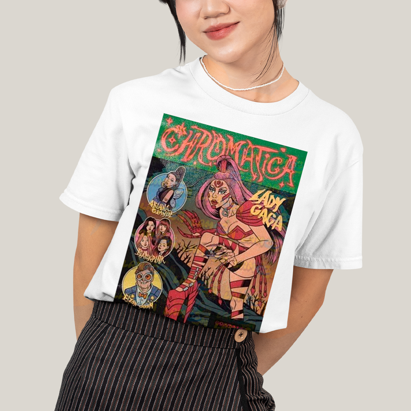 Camiseta Algodão Unissex T shirt Lady Gaga Chromatic HQ
