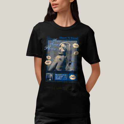 Camiseta Algodão Unissex T shirt Please Sabrina Carpenter Short Sweet