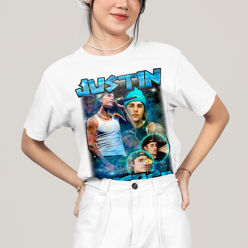 Camiseta Algodão Unissex T shirt Graphic Tee Justin Bieber King