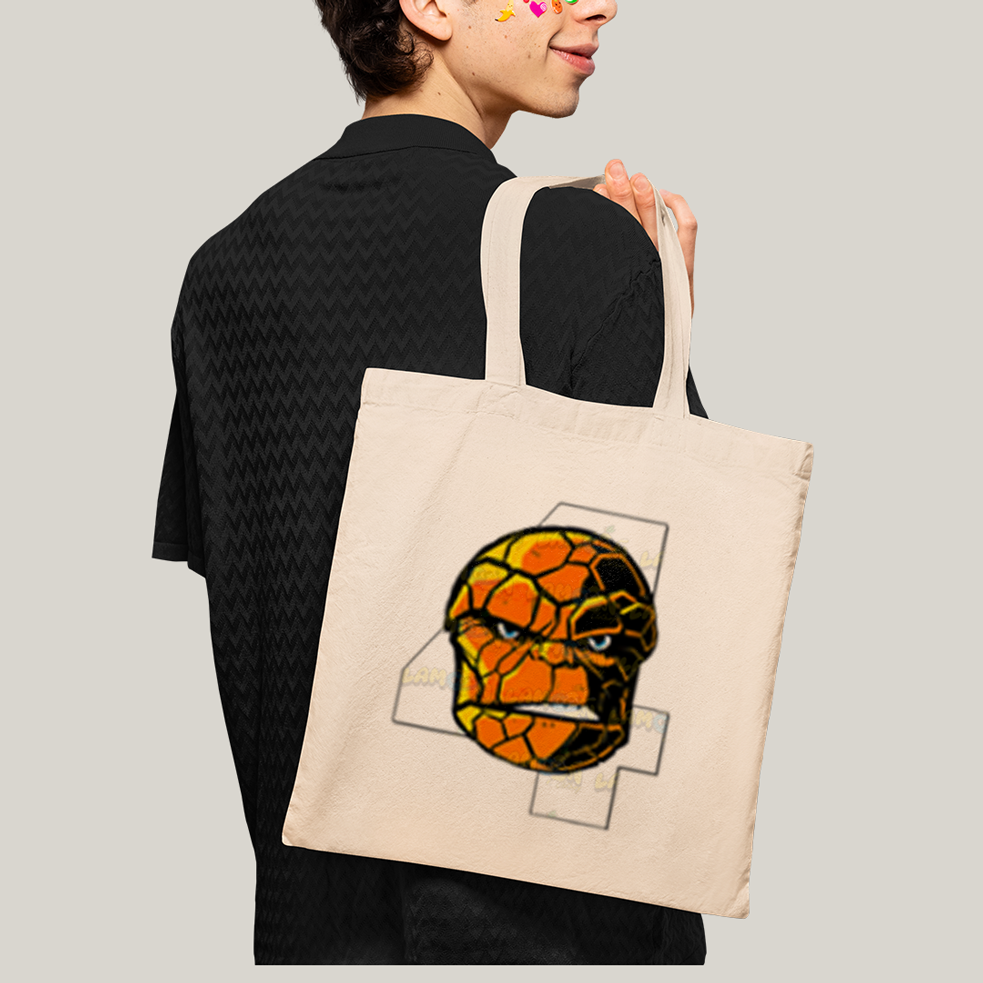 Sacola Ecobag Bolsa 38X40 Algodão- Quarteto Fantástico Logo Coisa