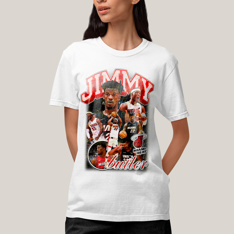 Camiseta Algodão Unissex T shirt Graphic Tee Jogador de Basquete Jimmy Butler