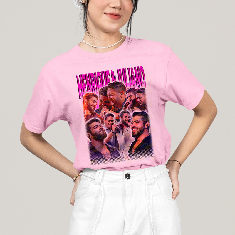 Camiseta Algodão Unissex T shirt Graphic Tee Henrique e Juliano