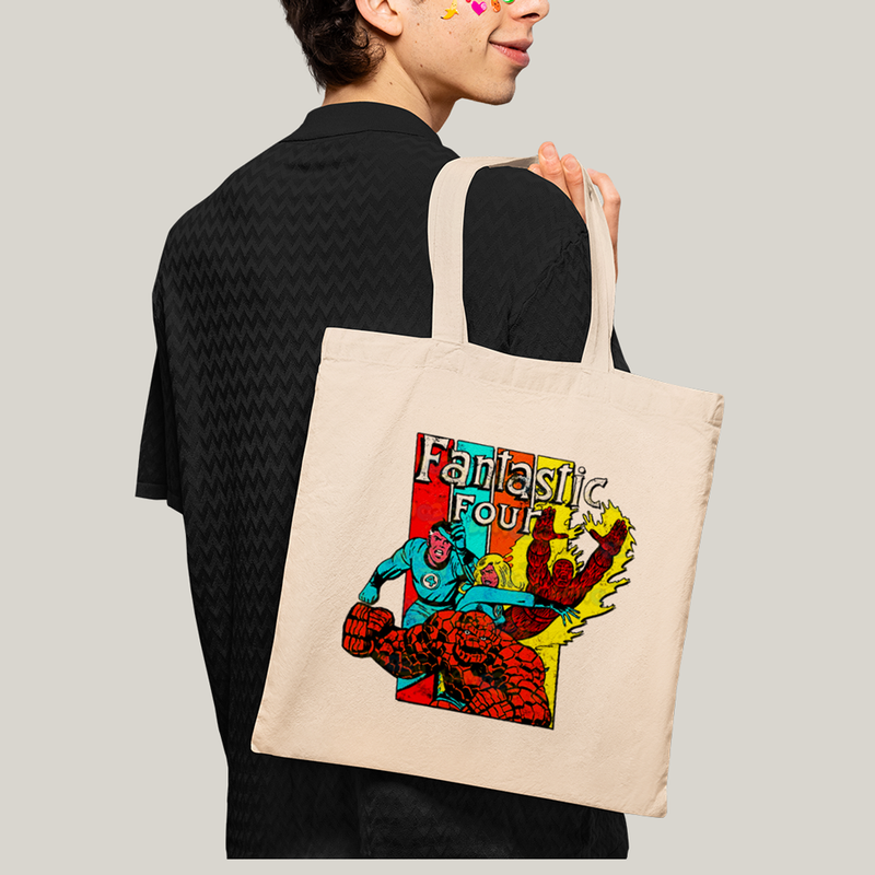 Sacola Ecobag Bolsa 38X40 Algodão- Quarteto Fantástico Era de Prata 2