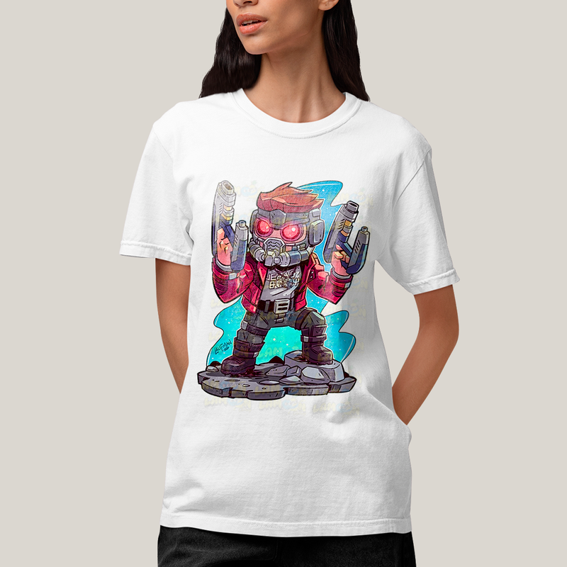 Camiseta Algodão Unissex T shirt - Star Lord Cartoon Peter Quill marvel guardioes da galaxia Chris Pratt