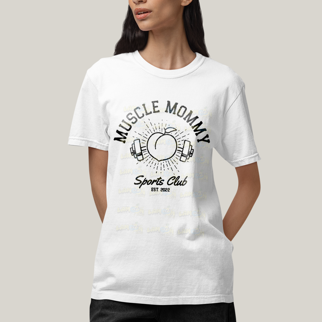 Camiseta Algodão Unissex T shirt Academia Muscle Mommy Sports Club
