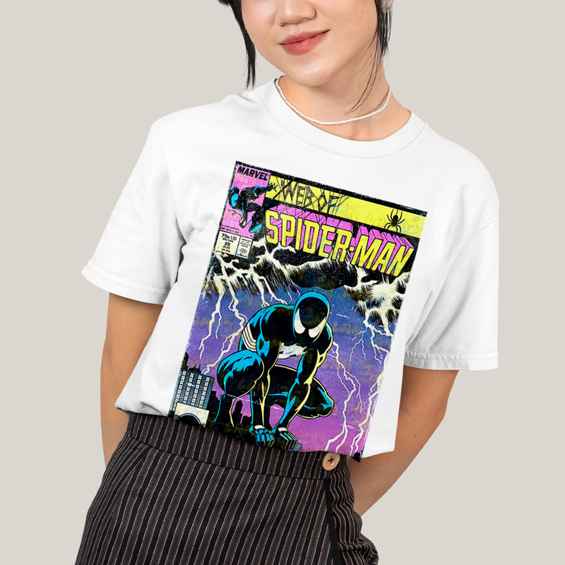 Camiseta Algodão Unissex T shirt- Homem Aranha traje preto The Storm venom
