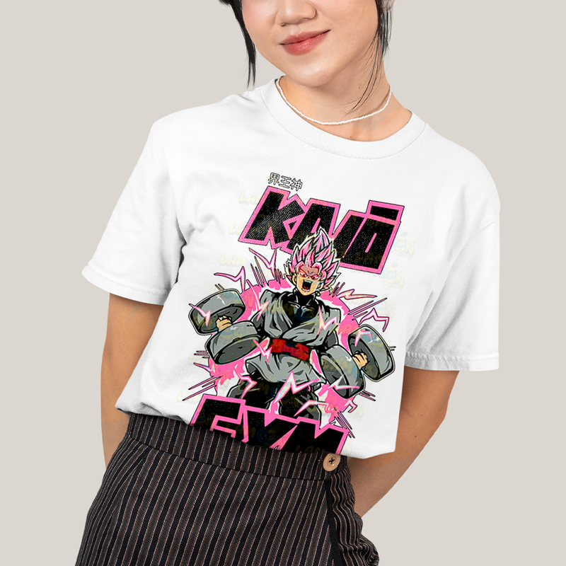 Camiseta Algodão Unissex T shirt Goku Dragon Ball Black Kaio Gym Get the Power of a God