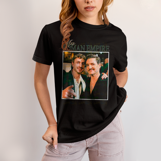 Camiseta Algodão Unissex T shirt Vintage Paul Mescal & Pedro Pascal My Roman Empire Quarteto fantástico
