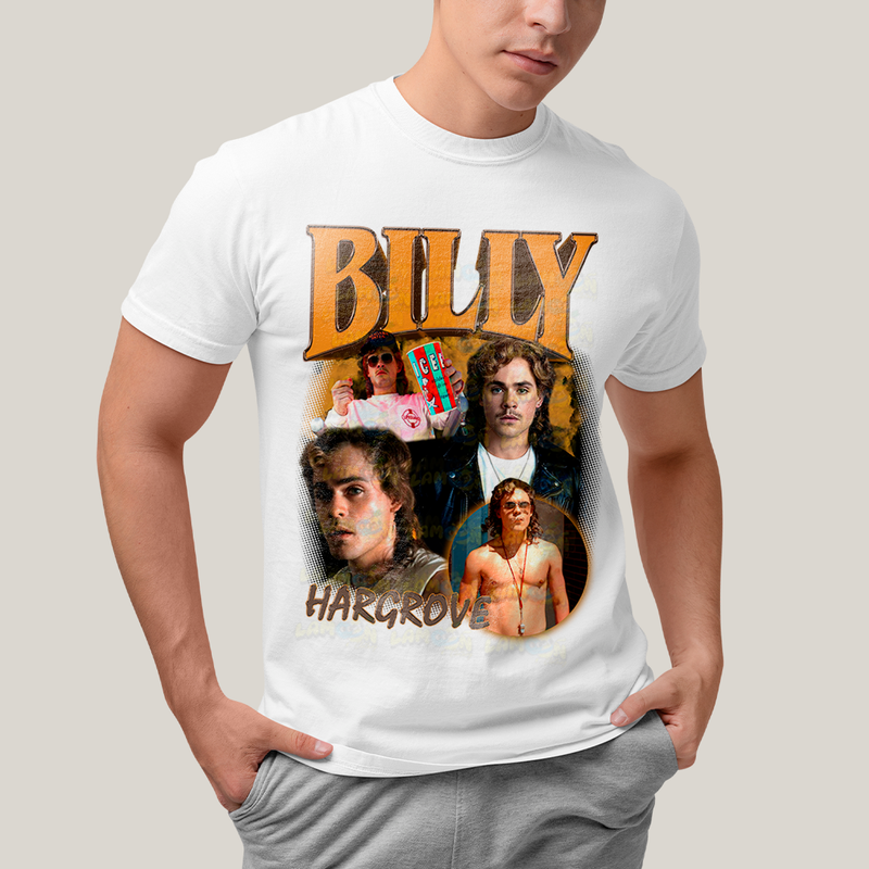 Camiseta Algodão Unissex T shirt Billy Graphic Tee Hargrove Strager Things