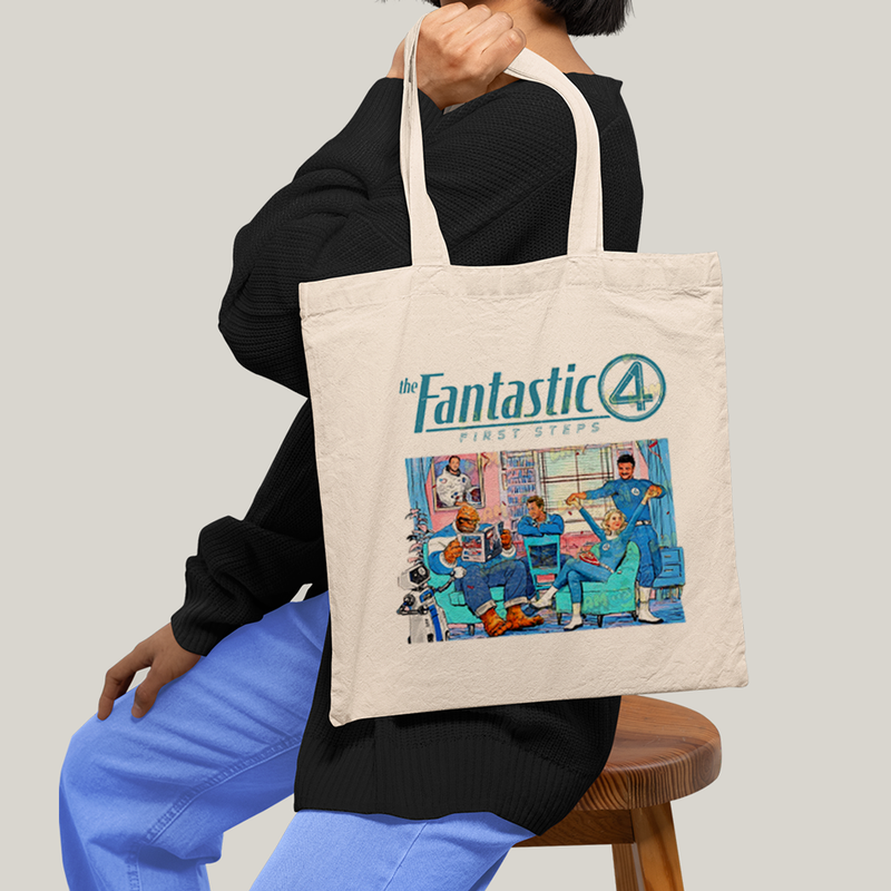Sacola Ecobag Bolsa 38X40 Algodão- The Fantastic Four First Steps 1