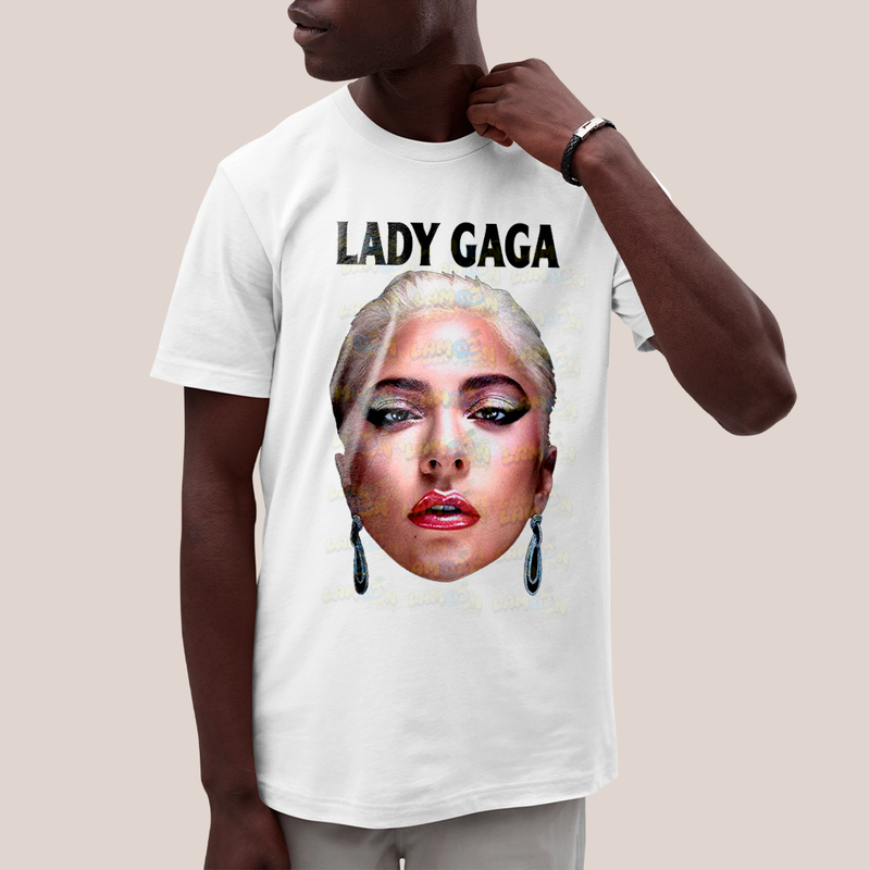 Camiseta Algodão Unissex T shirt Lady Gaga Face
