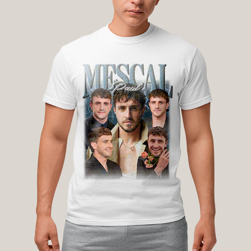 Camiseta Algodão Unissex T shirt - Paul Mescal Ator azul
