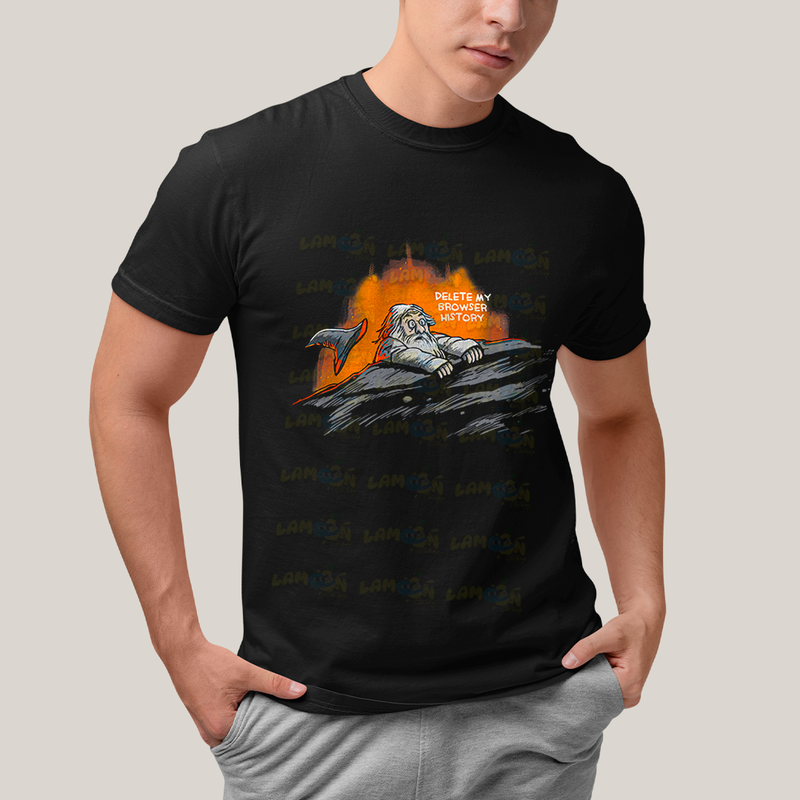 Camiseta Algodão Unissex T shirt - Gandalf Meme Deleta o histórico do meu navegador O Senhor dos Anéis