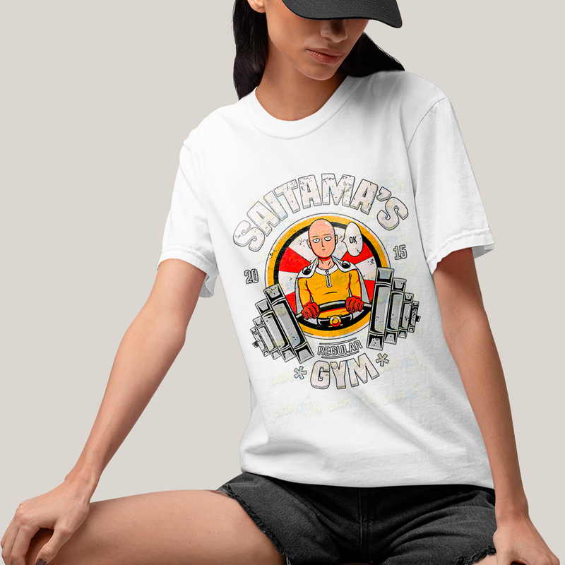 Camiseta Algodão Unissex T shirt -Saitama´s Gym One Punch Man Saitama