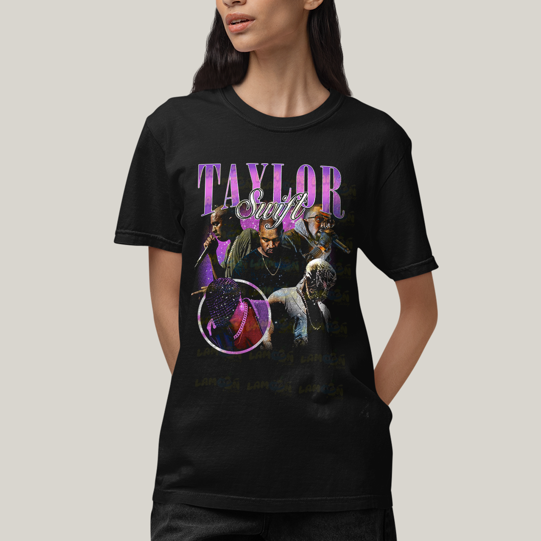 Camiseta Algodão Unissex T shirt Graphic Tee Kany West Taylor Swift