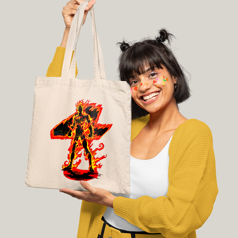 Sacola Ecobag Bolsa 38X40 Algodão- Quarteto Fantástico Tocha Humana 4