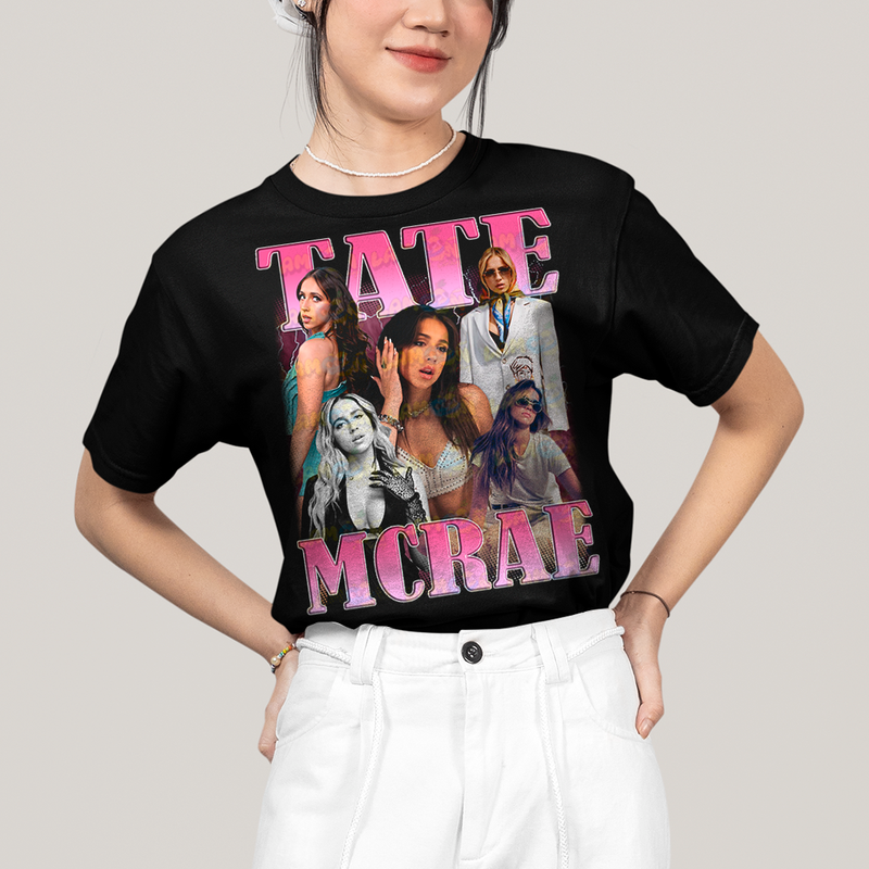 Camiseta Algodão Unissex T shirt Tate Mcrae Cantora pop rosa