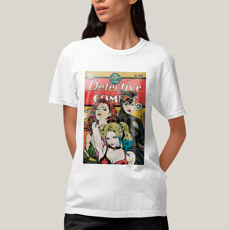 Camiseta Algodão Unissex T shirt Sereias de Gotham Mulher Gato Alerquina e Hera Venenosa DC Batman
