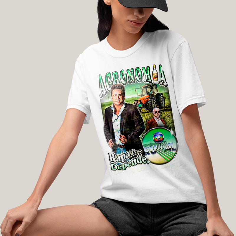 Camiseta Algodão Unissex T shirt - Agronomia Meme rapaz depende leonardo globo rural