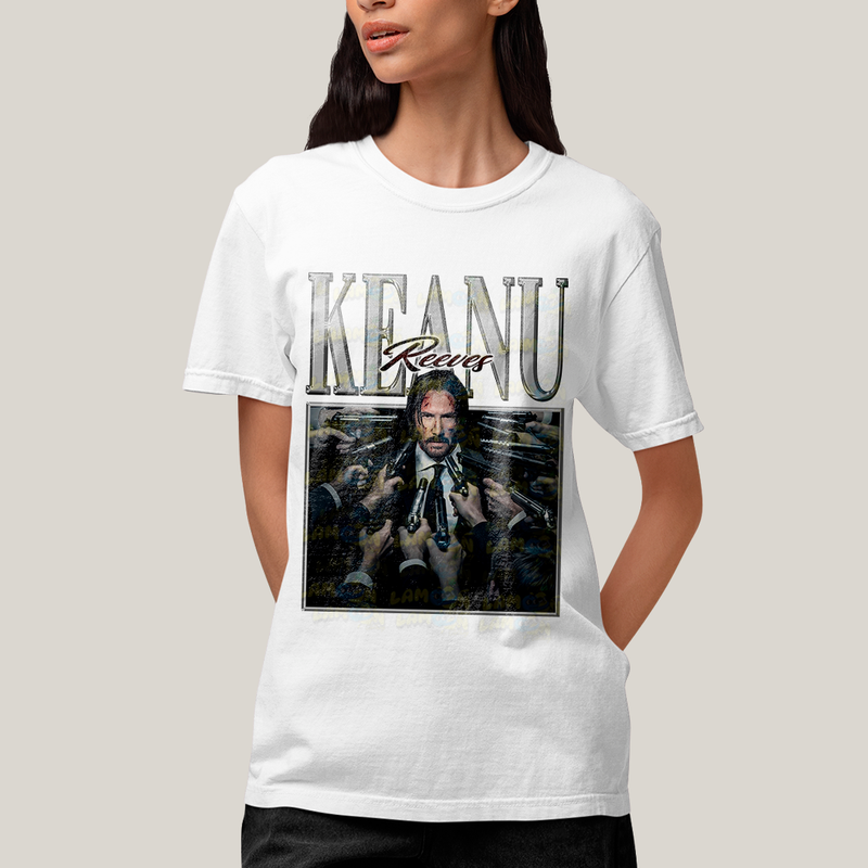Camiseta Algodão Unissex T shirt - Keanu Reeves John Wick ator