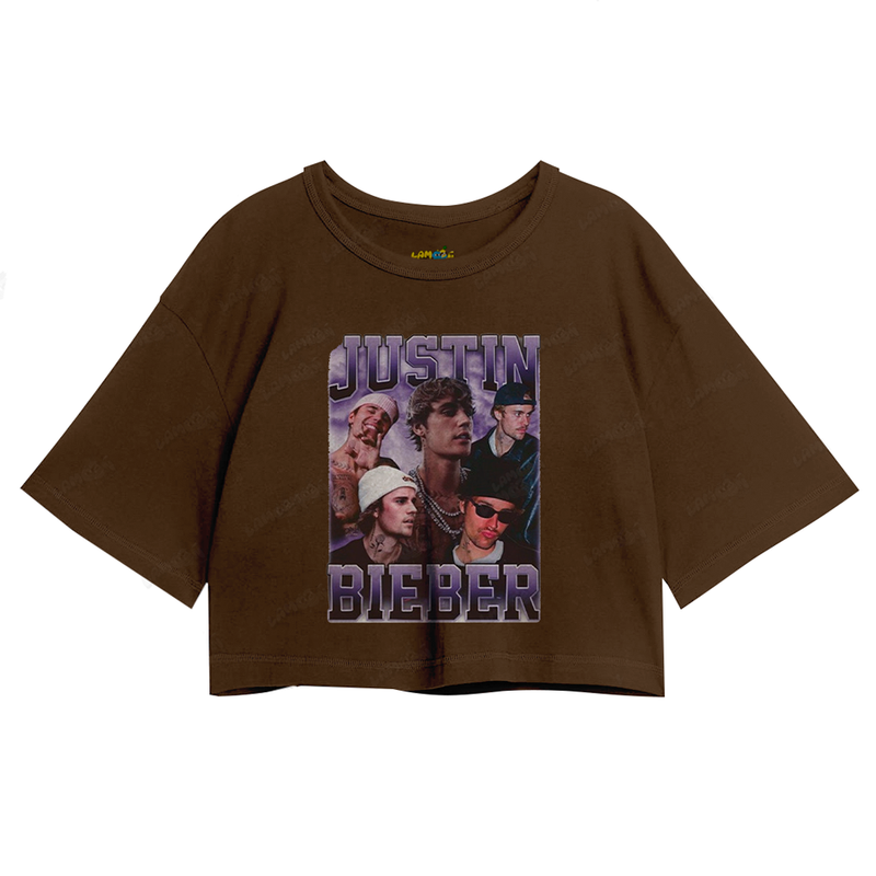 Cropped Oversized Algodão Justin Bieber 2025