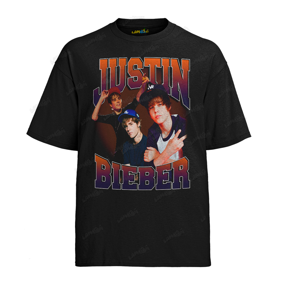 Camiseta Algodão Justin Bieber Teen Boné