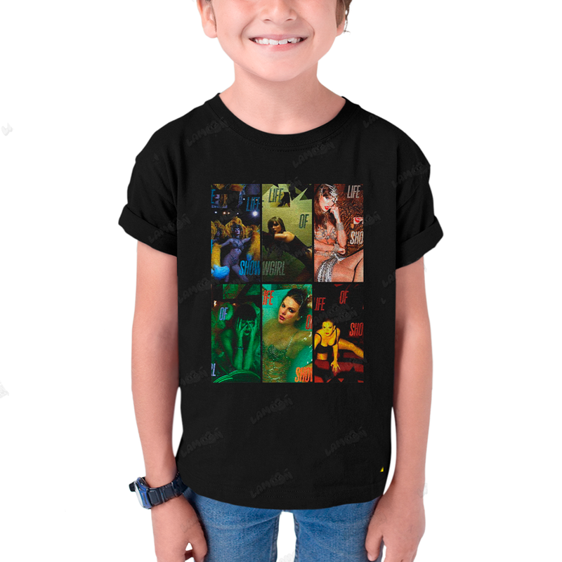 Camiseta Infantil Algodão Taylor Swift Life of Showgirl-
