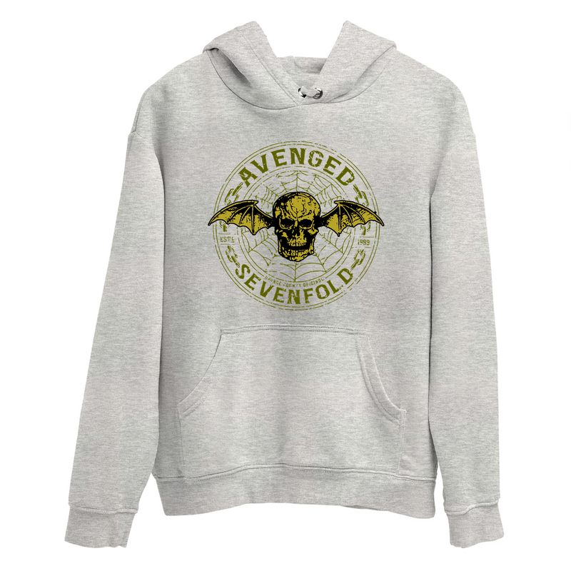 Moletom Canguru Avenged Seven Fold Caveira Logo Dourado