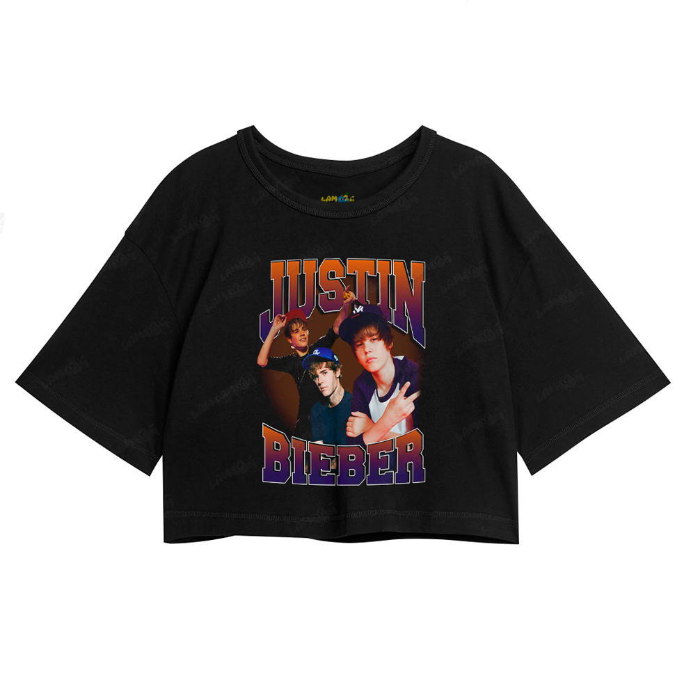 Cropped Oversized Algodão Justin Bieber Teen Boné