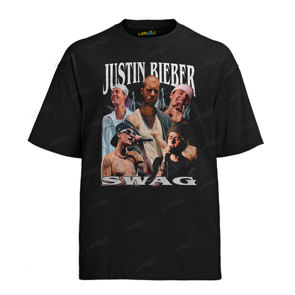 Camiseta Algodão Justin Bieber Swag