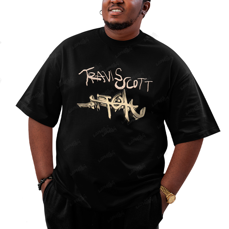 Camiseta Plus Size Algodão Travis Scott Grafite
