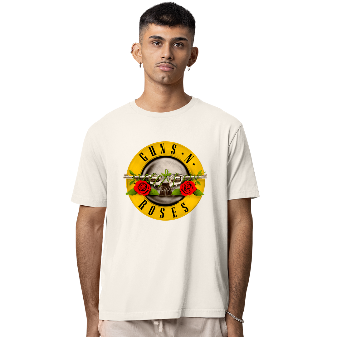 Camiseta Algodão Roses Banda Logo Vintage