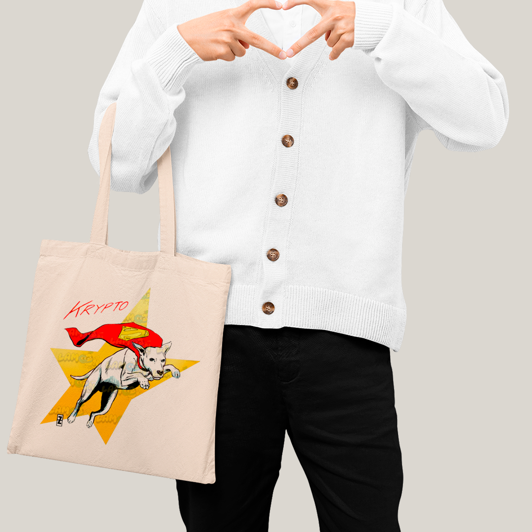 Sacola Ecobag Bolsa 38X40 Algodão- Superman Supercão Krypto Star