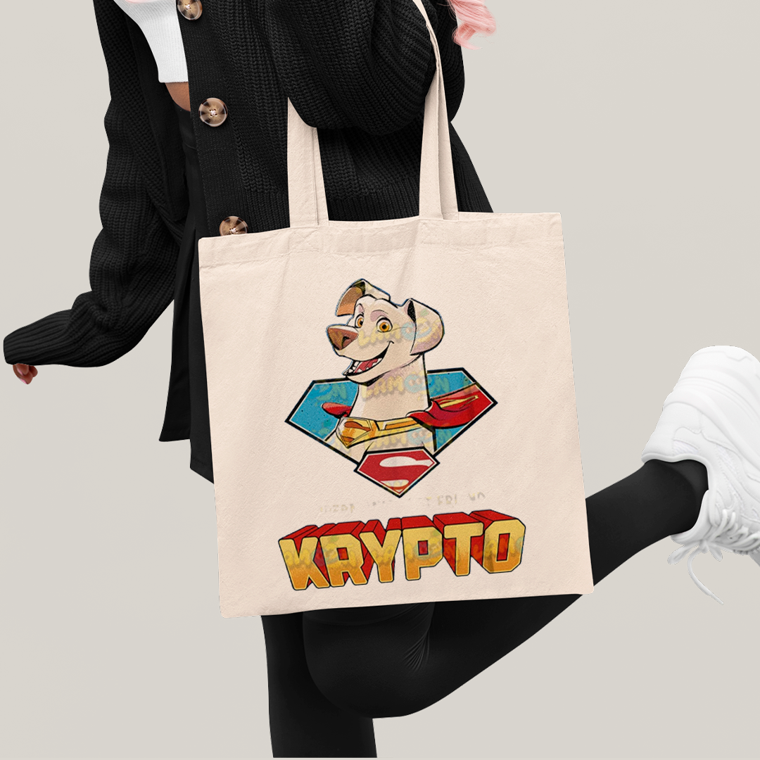 Sacola Ecobag Bolsa 38X40 Algodão- Superman Supercão Krypto