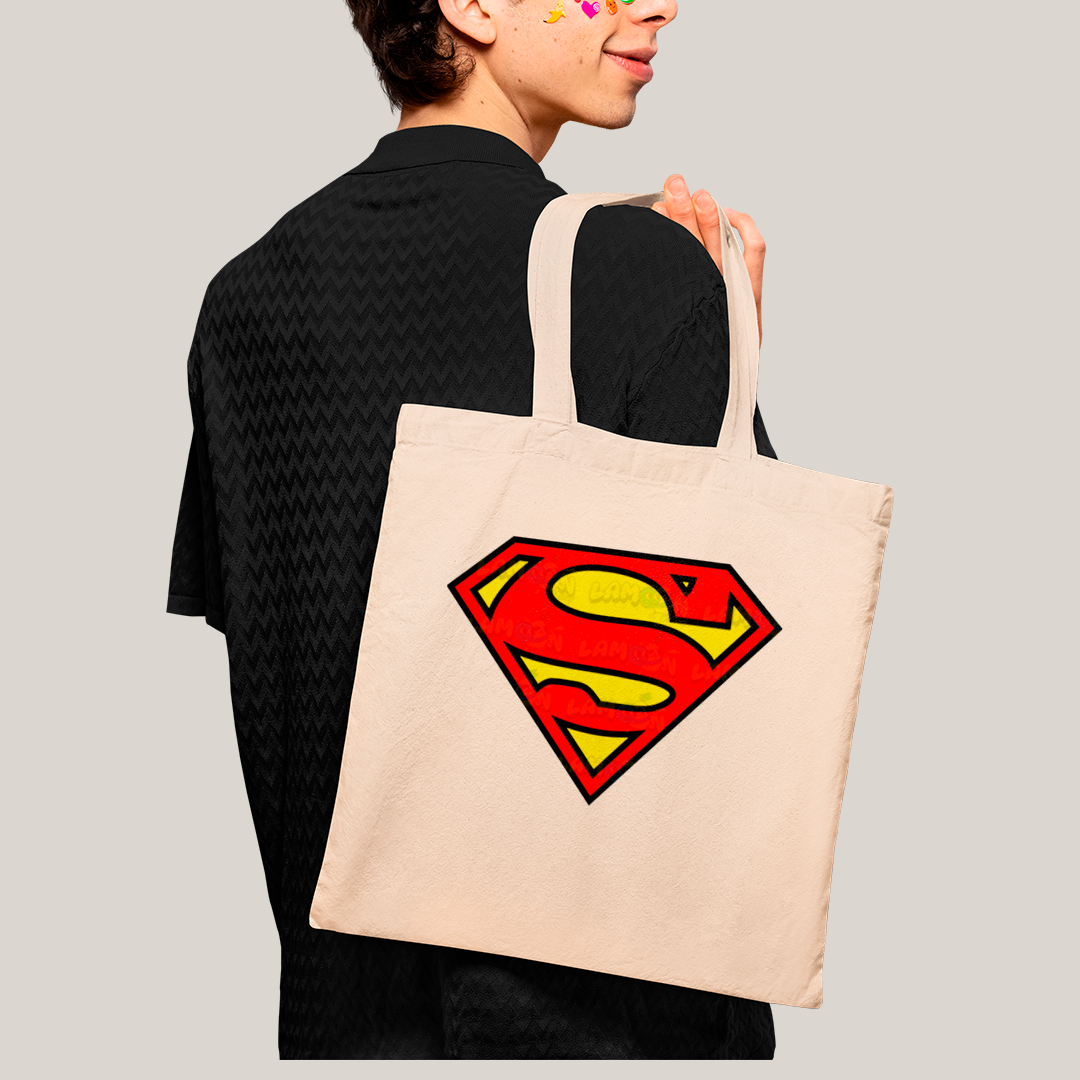 Sacola Ecobag Bolsa 38X40 Algodão- Superman Logo Clássica 2