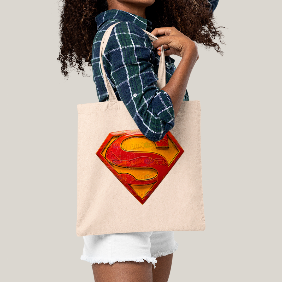 Sacola Ecobag Bolsa 38X40 Algodão- Superman Logo Clássica