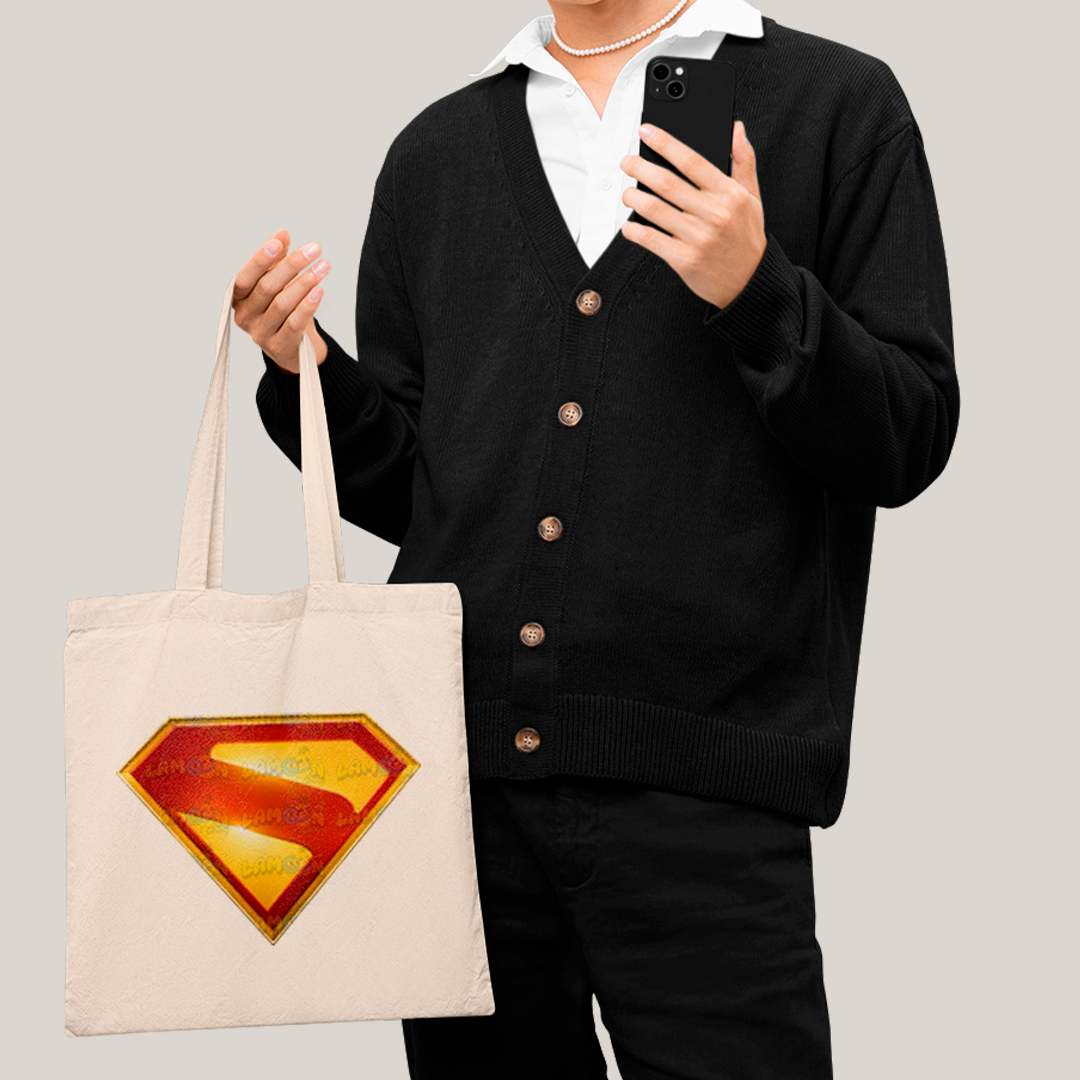 Sacola Ecobag Bolsa 38X40 Algodão- Superman Legacy Logo 2